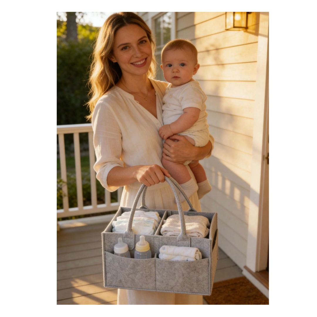 Large Baby Diaper Bag & Nursery Basket