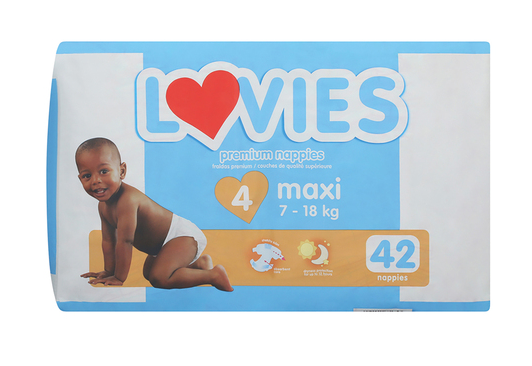 Lovies Maxi Diapers Value Pack (42 Pack) – Size 4