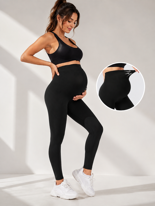 Black Seamless Maternity Leggings