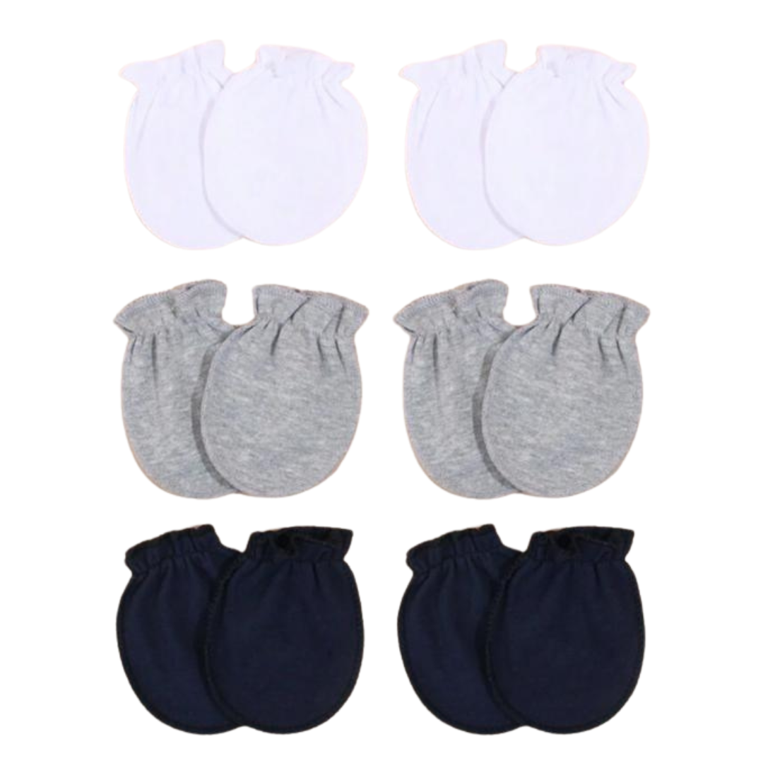 6-Pair Newborn Baby Mittens