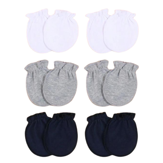 6-Pair Newborn Baby Mittens