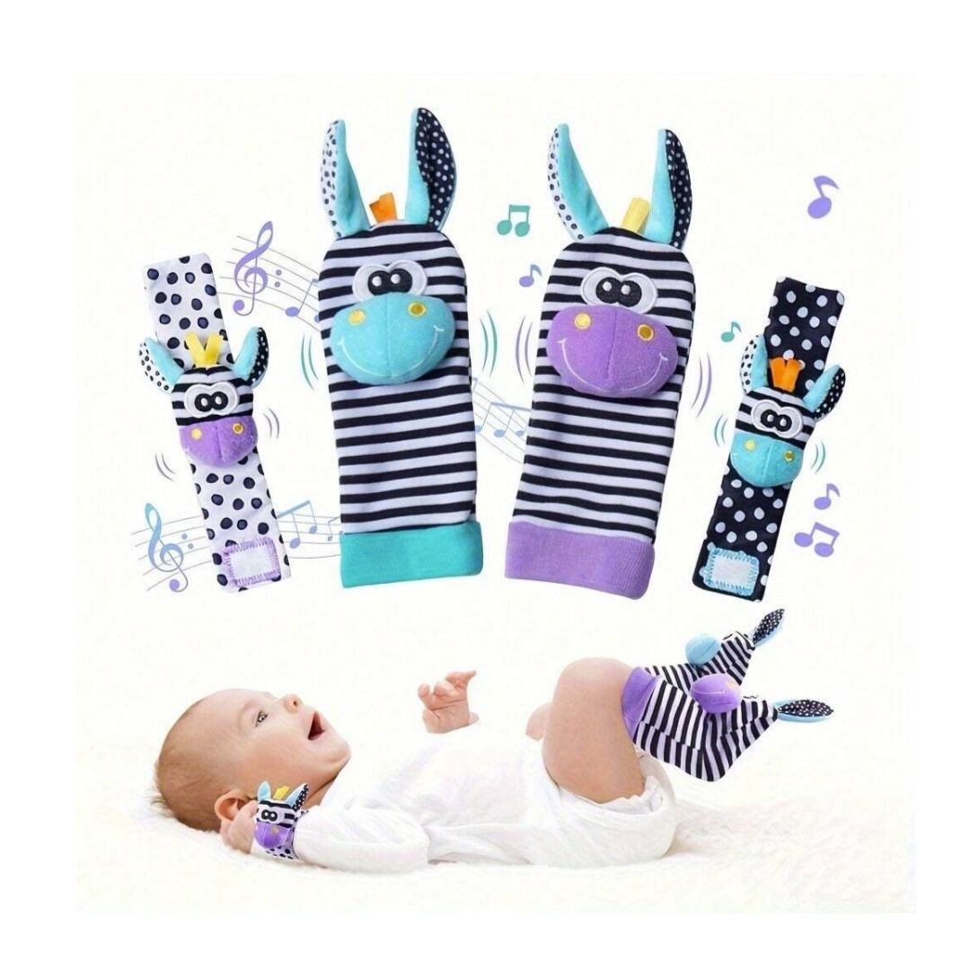 4-Piece Baby Wrist Rattle Set