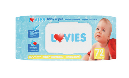 Lovies Wet Wipes Unscented 72